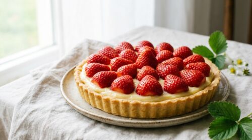 La mia crostata alle fragole fragrante che festeggia la primavera